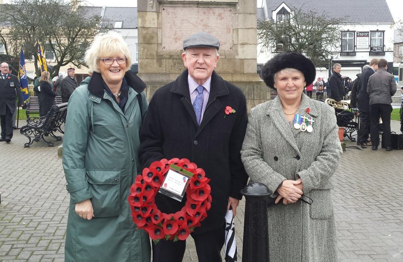 Members from Comber Regeneration Community Partnership laid a wreath, at Comber War Memorial.